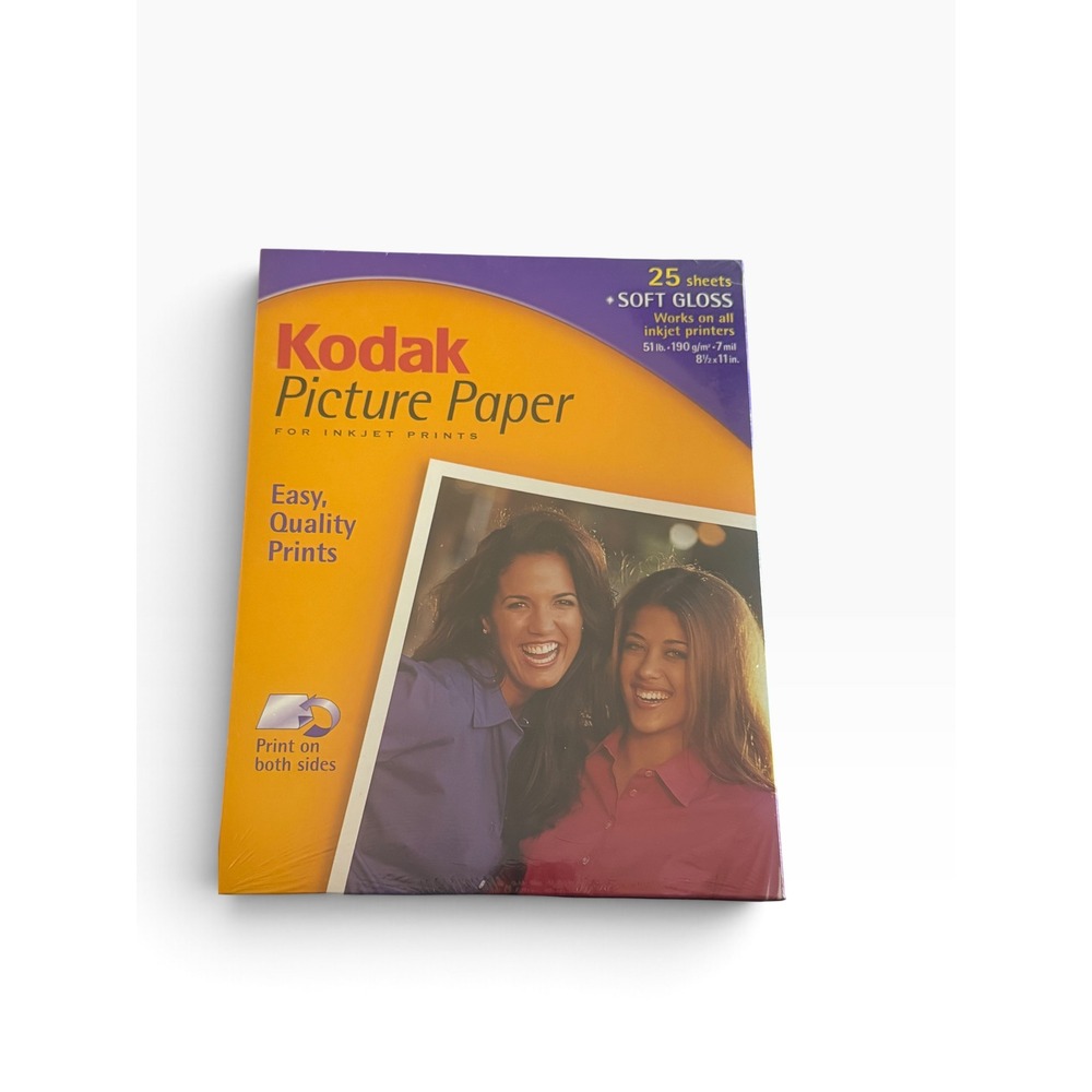 Kodak Picture Paper Soft Gloss Inkjet 8.5 x 11 25 Sheets 112 4346 Double-Sided